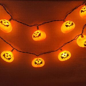 Jack-O-Lantern Pumpkin Blow Mold (Set of 2) 10-Light String Halloween Decor